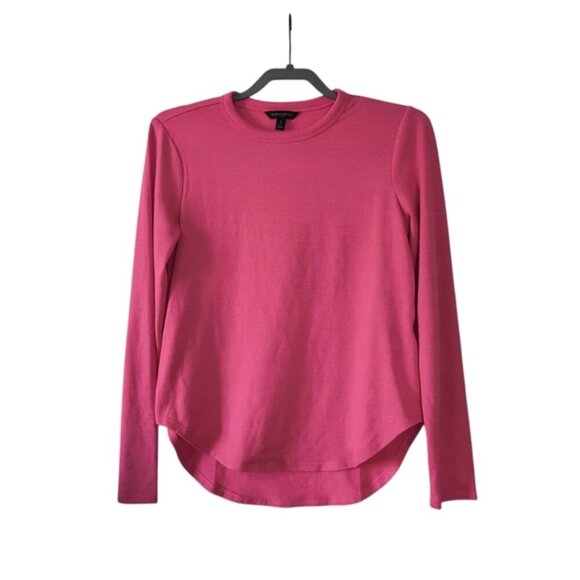 Banana Republic Heathered Barbie Pink Knit Lounge Crew Neck Top S - Picture 2 of 9